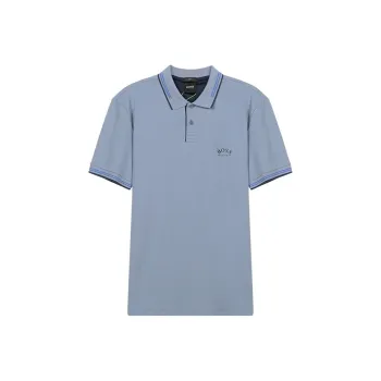 HUGO BOSS Short Sleeved Polo Shirt Men's Gray Blue