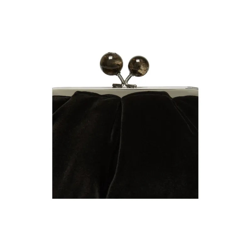 WEEKEND MaxMara Pasticcino Velvet Crossbody Bag, Shoulder Bag Small Size Women's Black-4