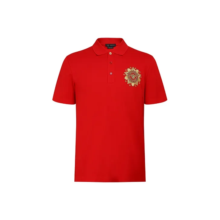 VERSACE Polo Shirts Men Red-0