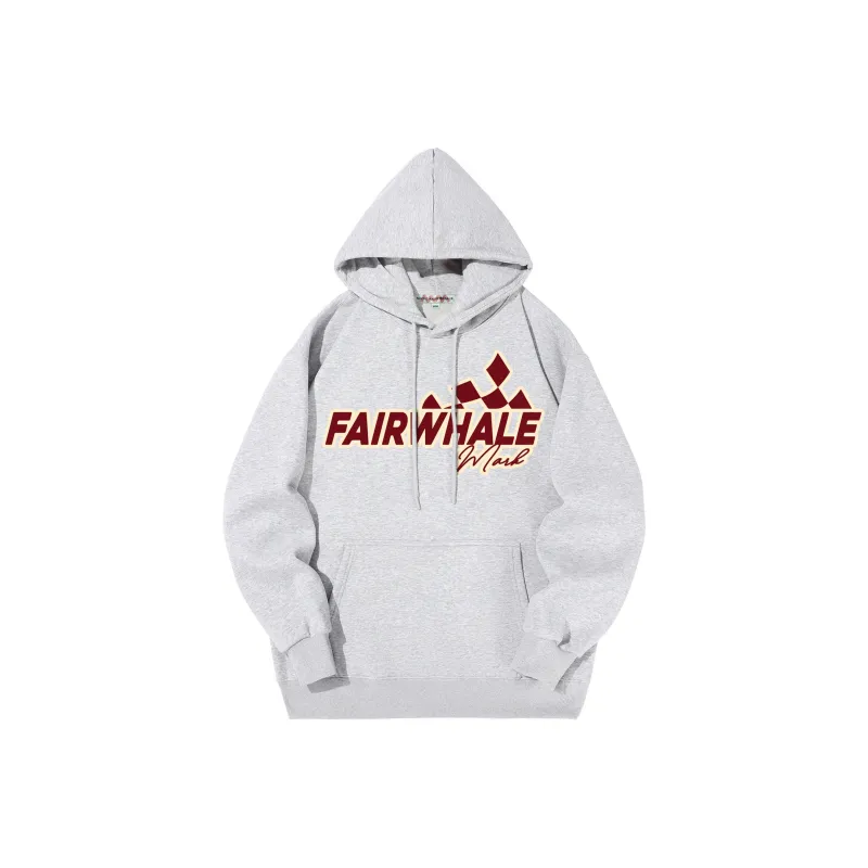 FAIRWHALE Letter Print Loose Fit Pullover Drop Shoulder Hoodie Unisex-39
