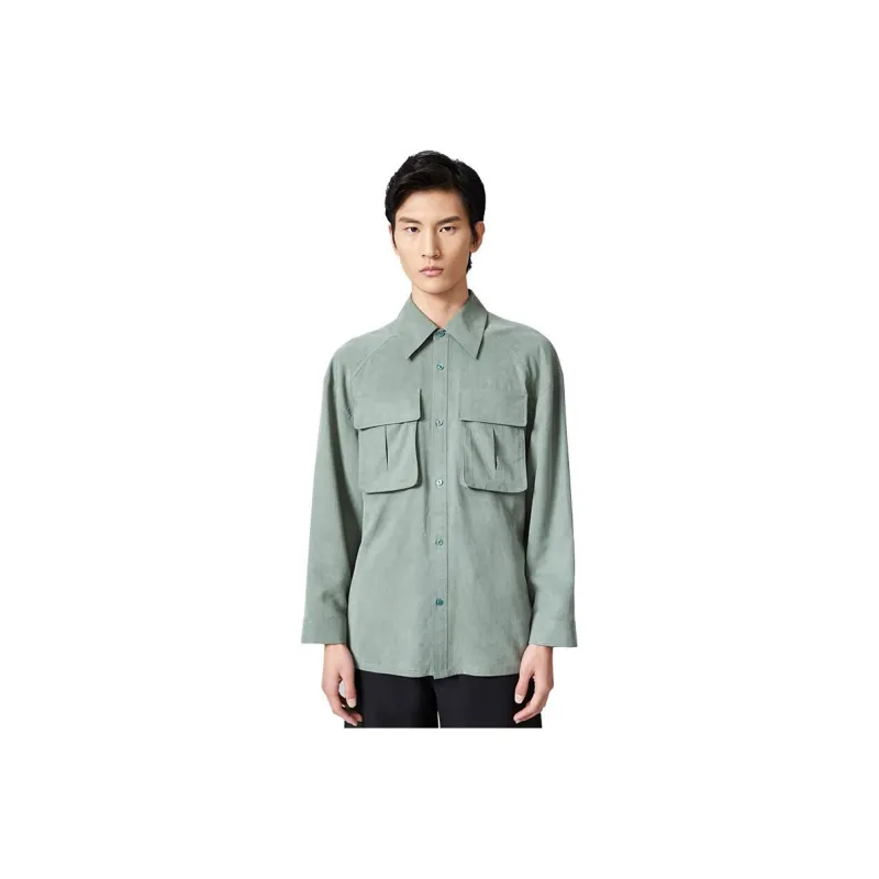 Jiumuwang Men's Pants Expert Shirt Men's Pink Green-0