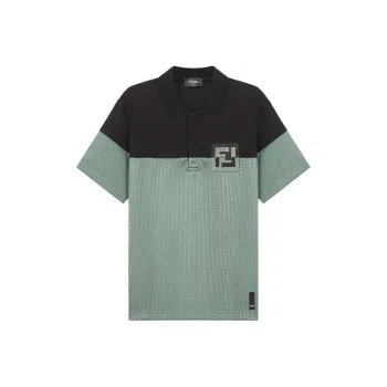 FENDI Polo Shirt Men's Black Sage Green
