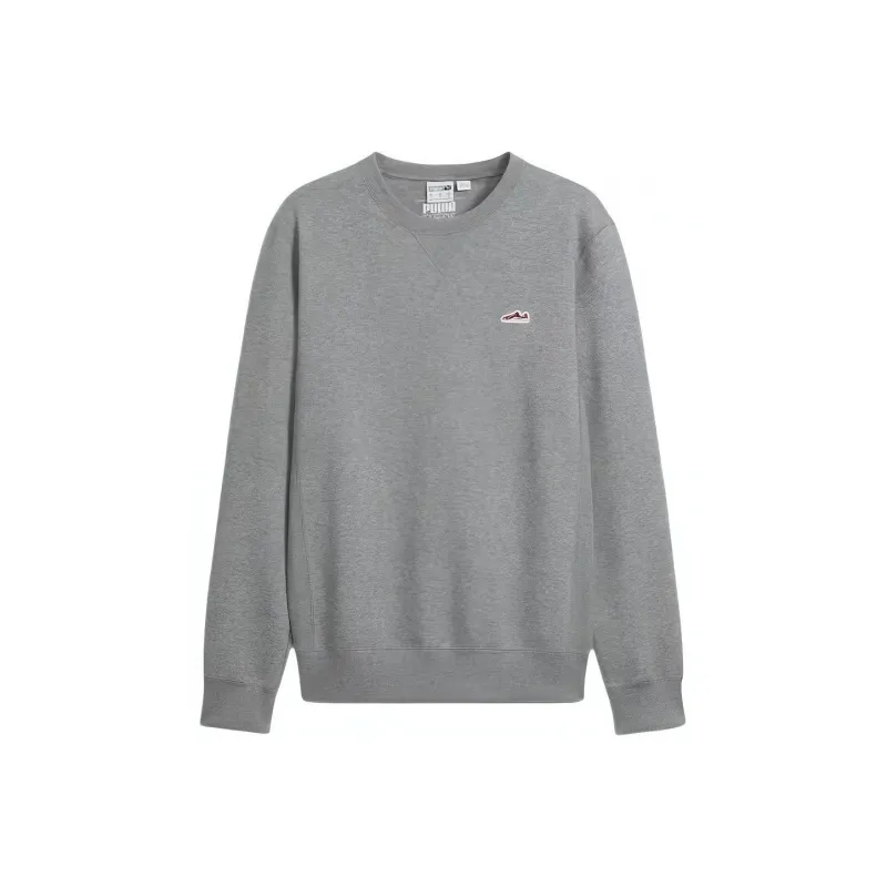 PUMA Suede Logo Long Sleeve Tee Sweatshirt Men's Gray-0