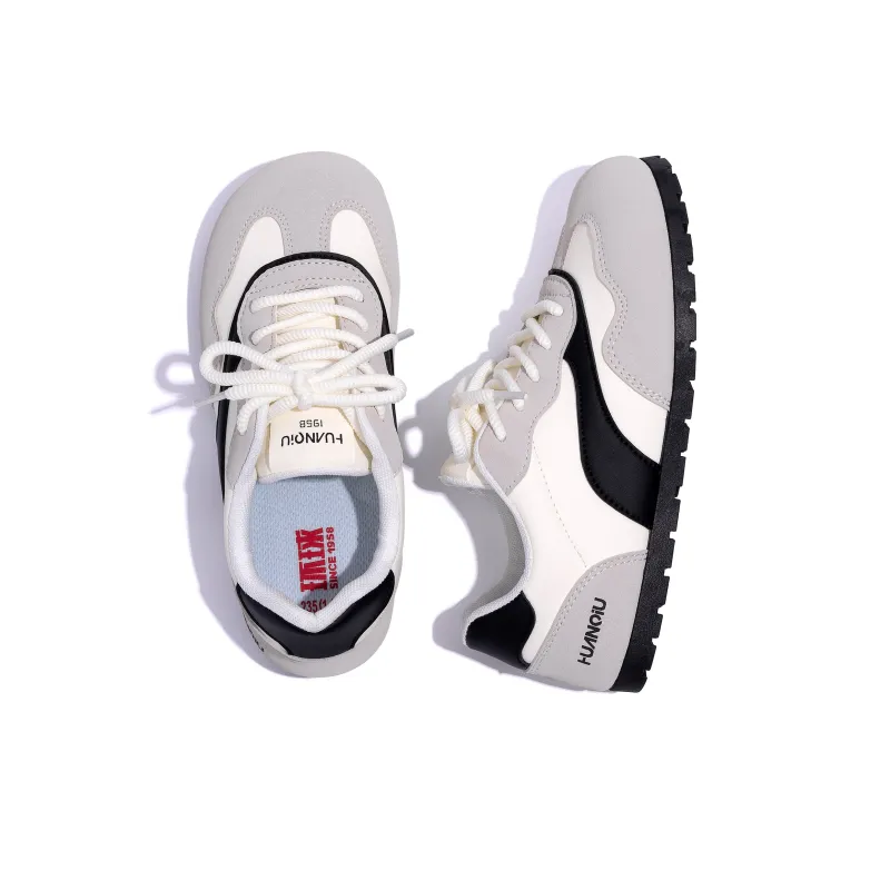 HUANQIU Breathable, Balanced And Lightweight Low Top Casual Shoes Women's Beige Black-5