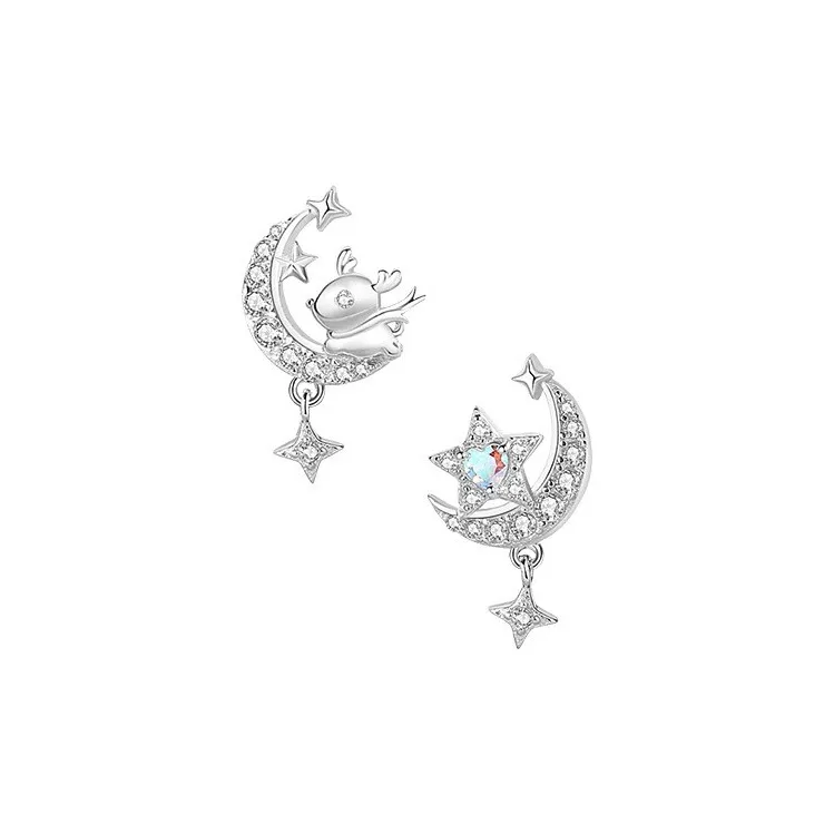 RUOK S925 Silver Stud Earrings Unisex-0