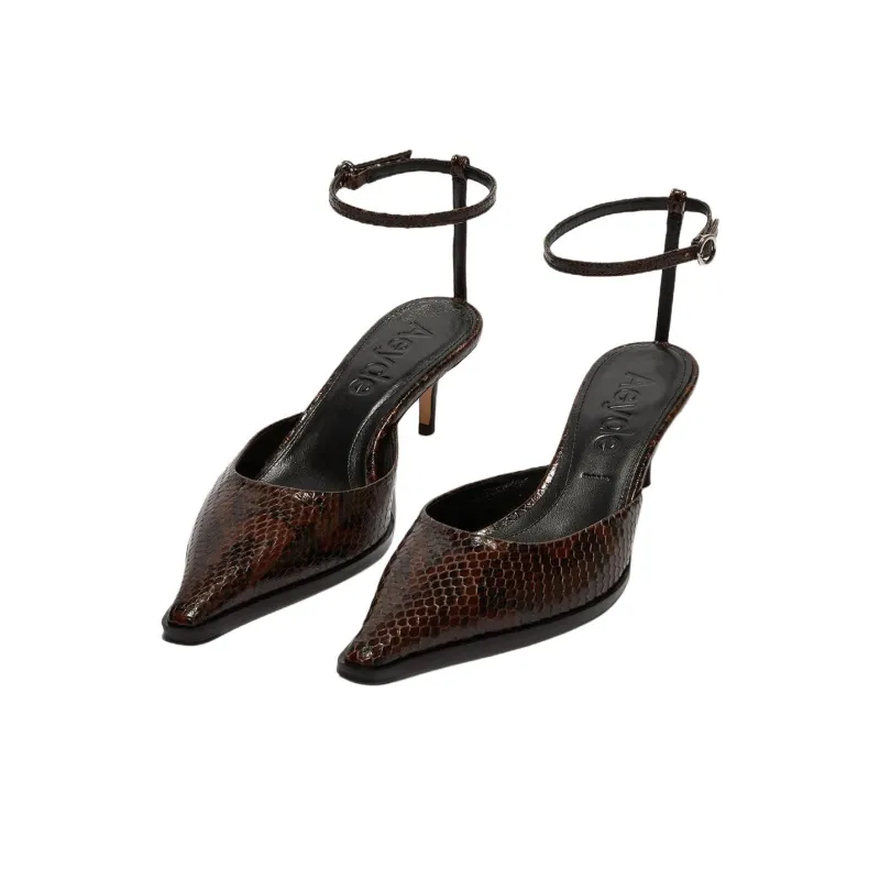 Aeyde Sarina Slim Heel High Heels 5.5cm Women's Brown-2