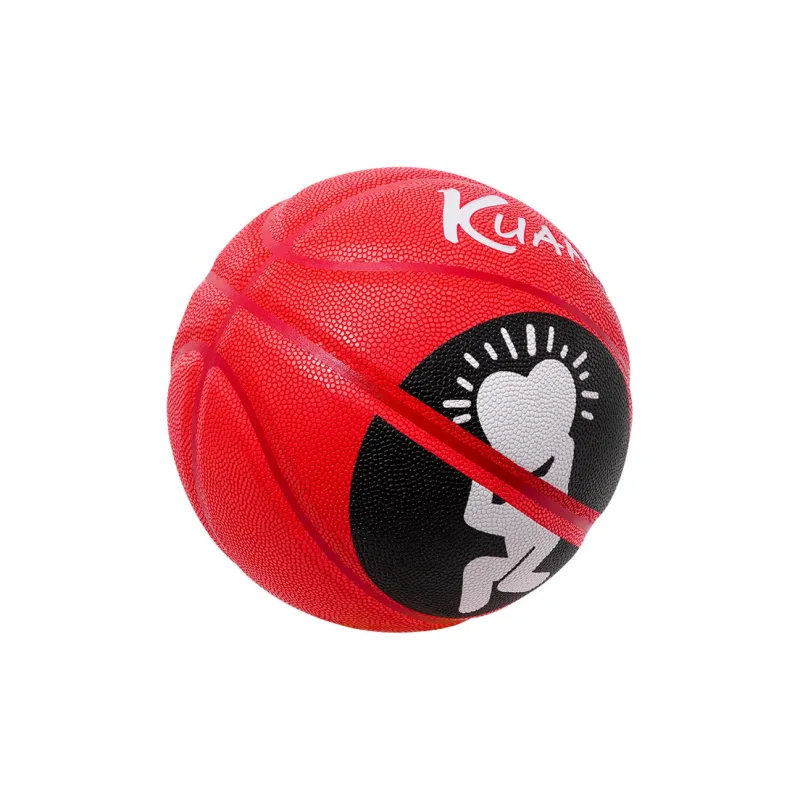Kuangmi PU Basketball Black Red Size 7 Ball Street Unisex-2