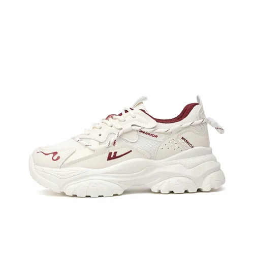 Warrior Non slip, Breathable, And Wear resistant Low Top Chunky Sneakers Women's Beige Red