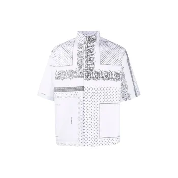 Givenchy Zip Snap Short Sleeve Printed Shirt