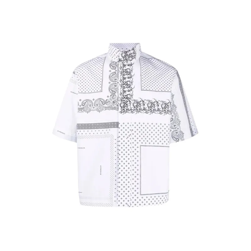 Givenchy Zip Snap Short Sleeve Printed Shirt-0