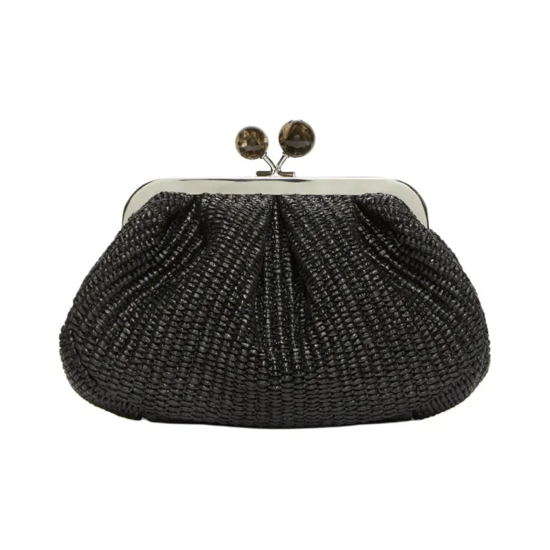 WEEKEND MaxMara Cotton Clutch Small Size Women's Black-2