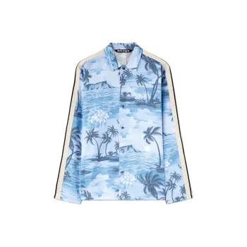 PALM ANGELS Sunset Printed Straight Hem Track Shirt