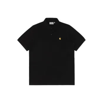 Carhartt WIP SS21 Chase Pique Polo Chase Polo Shirt Men's Black