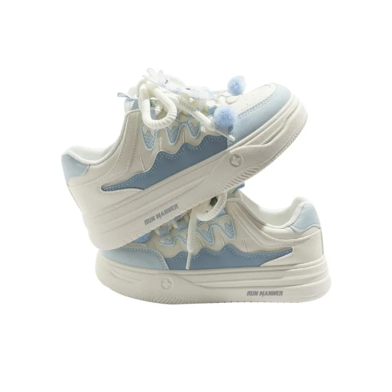 RUN MANNER Lightweight Height Increasing Abrasion Resistant Low Top Skateboard Shoes Women's-3