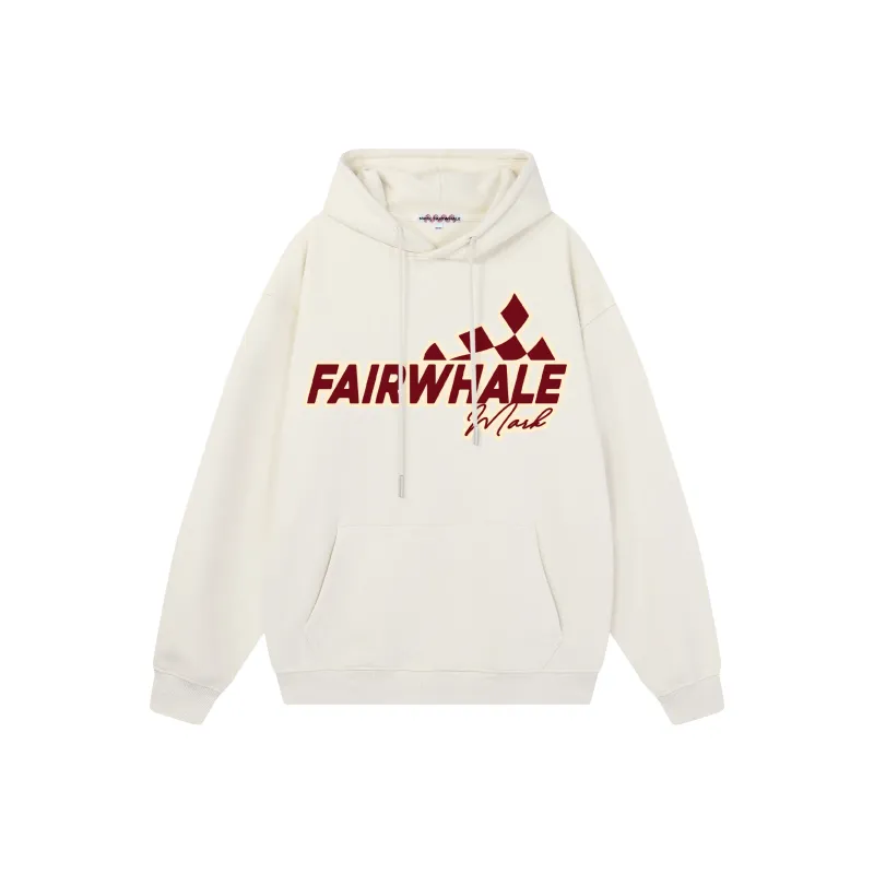 FAIRWHALE Letter Print Loose Fit Pullover Drop Shoulder Hoodie Unisex-15