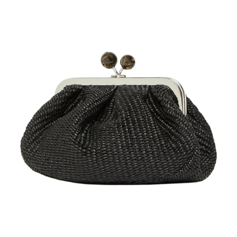 WEEKEND MaxMara Cotton Clutch Small Size Women's Black-1
