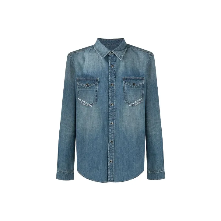 Givenchy Shirts Men Blue-0