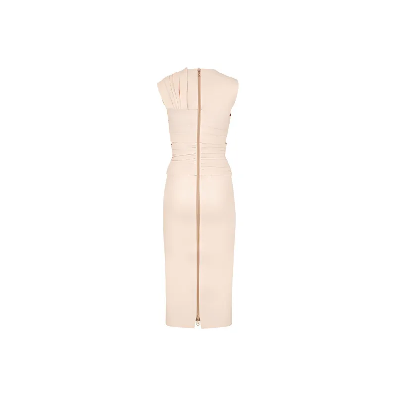 FENDI X Skims Leather Dress Sand-1