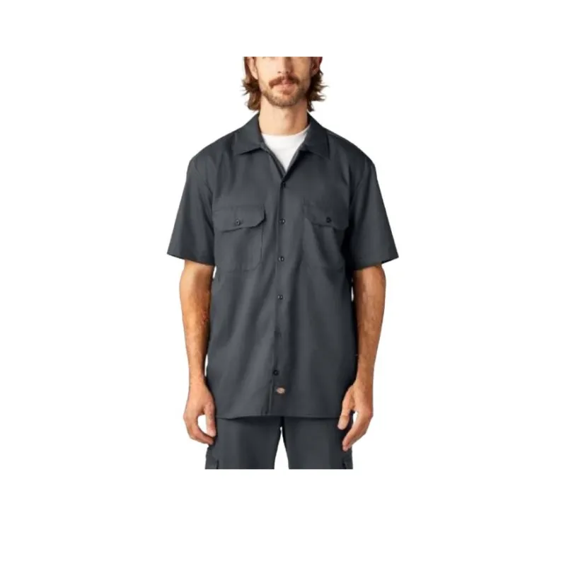 Dickies FLEX Relaxed Fit Short Sleeve Work Shirt Shirt Men's Charcoal Gray-0