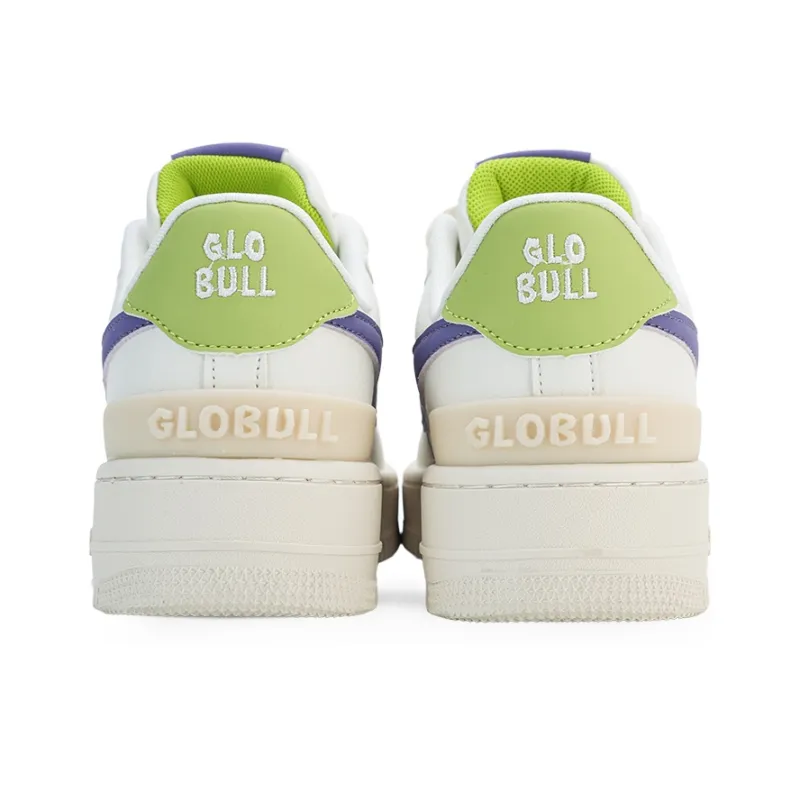GLO BULL Anti Slip And Wear Resistant Height Increasing Low Top Skateboard Shoes Women's Beige Purple Green-4