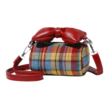 Juju Jimmy PU With Woolen Crossbody Bag Women's Red