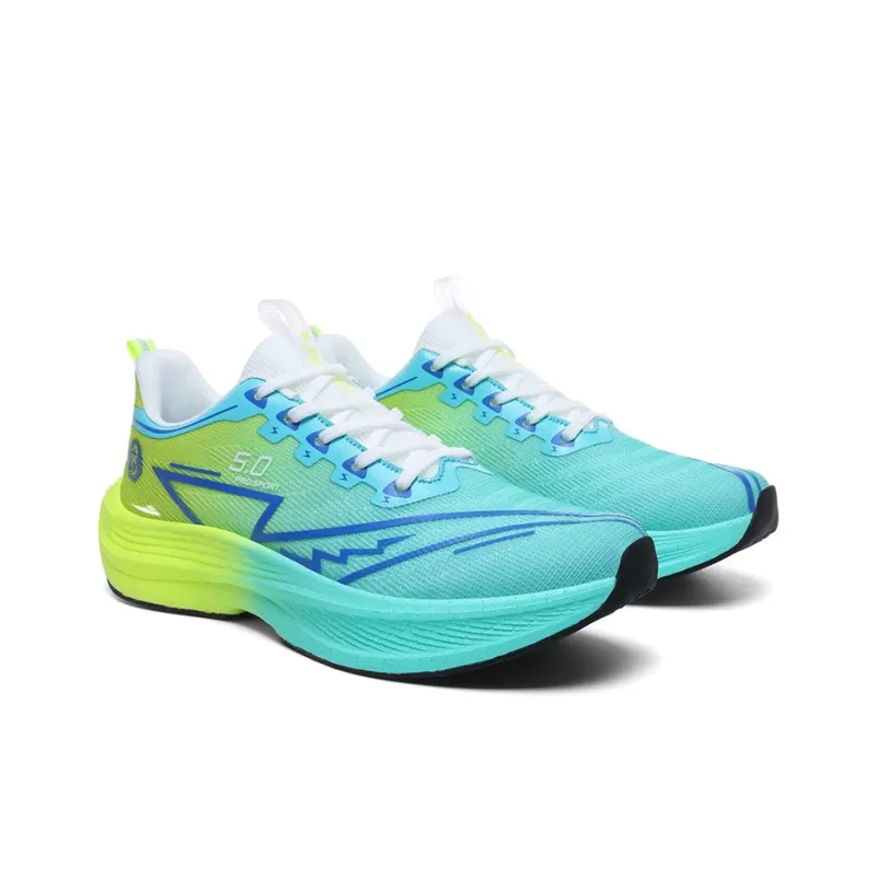 Kuding Running Shoes Unisex Low Top Electric Glow/Flint Stones/Black Blue/Spring Green-17
