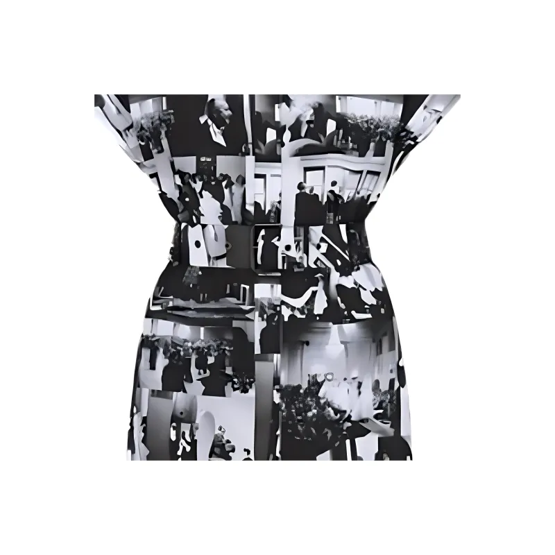 DIOR Mid Length Shirtdress Short Sleeved Dress Women's Black-3