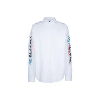 Balenciaga Logo Printed Long Sleeved Shirt