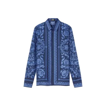 VERSACE Barocco-print Silk Shirt