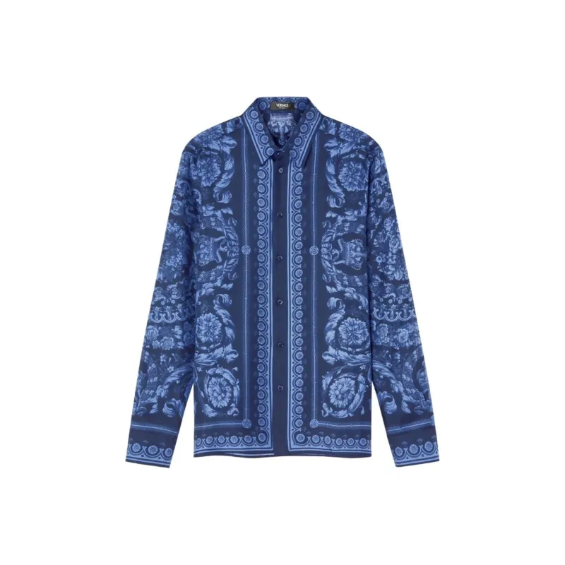 VERSACE Barocco-print Silk Shirt-0