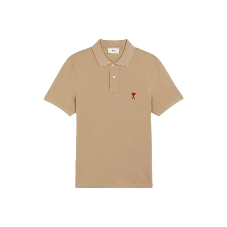 Ami Paris Monogram embroidered Cotton Polo Shirt-0