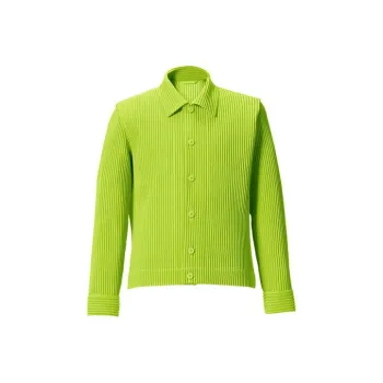 Homme Plissé Issey Miyake Shirts Men Lime Green
