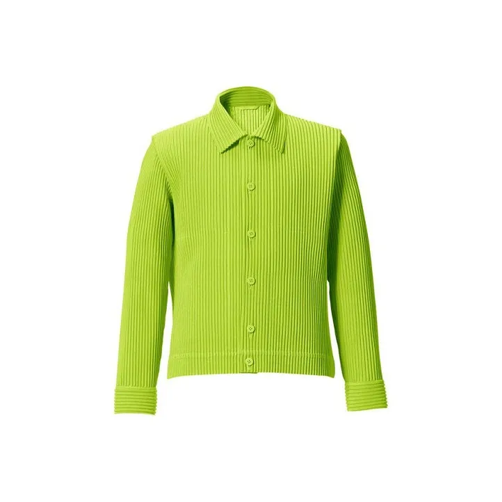 Homme Plissé Issey Miyake Shirts Men Lime Green-0