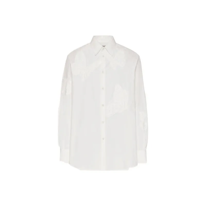 Valentino Butterfly Embroidered Poplin Shirt-0