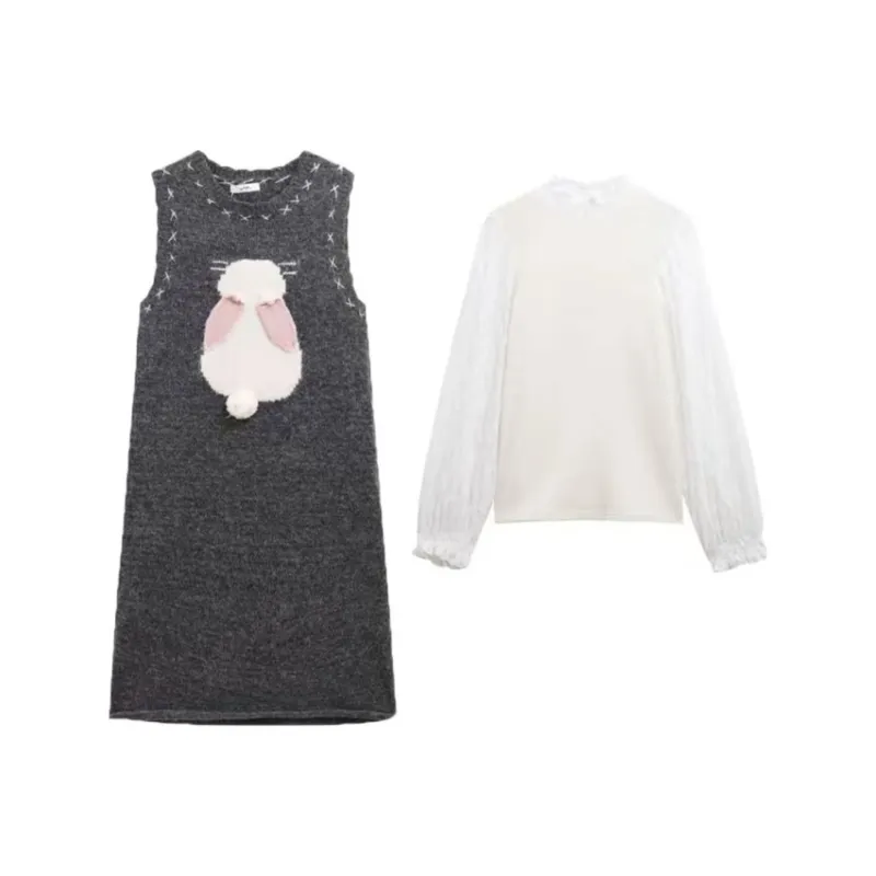 PUREIDOL Skirt Set Women's White/Gray-1
