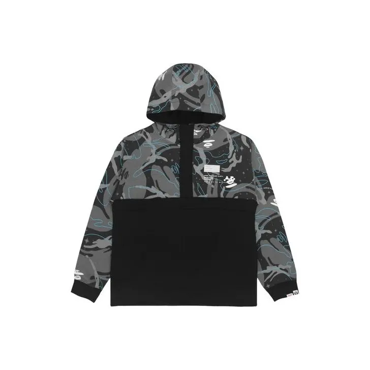 Aape Abstract print Panelled Hoodie-0