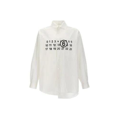 MM6 Maison Margiela Maxi Logo Printed Asymmetric Shirt