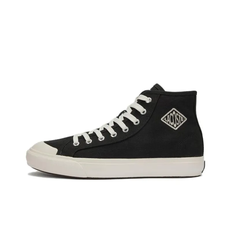 LACOSTE Backcourt High Top Skateboard Shoes Men's White Black-0