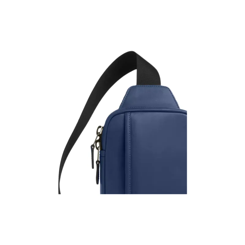 COACH Smooth Cow Leather Waist Bag Chest Bag Mini Men's Dark Blue-3