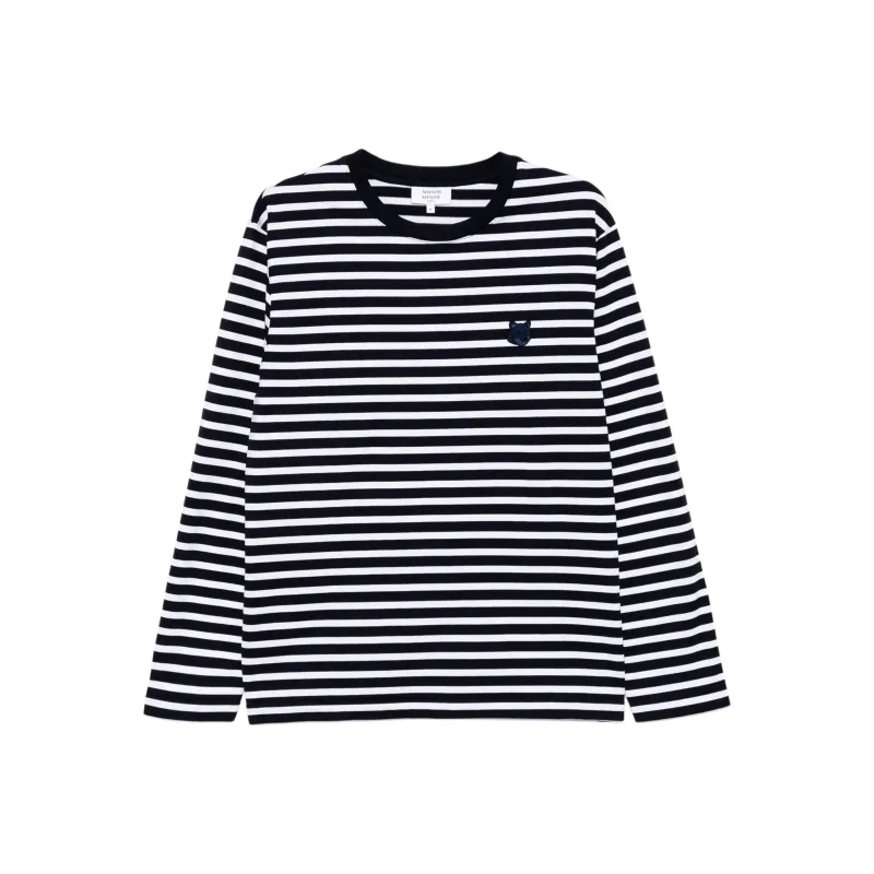 Maison Kitsune Bold Fox Head Patch Regular Marin T shirt-0
