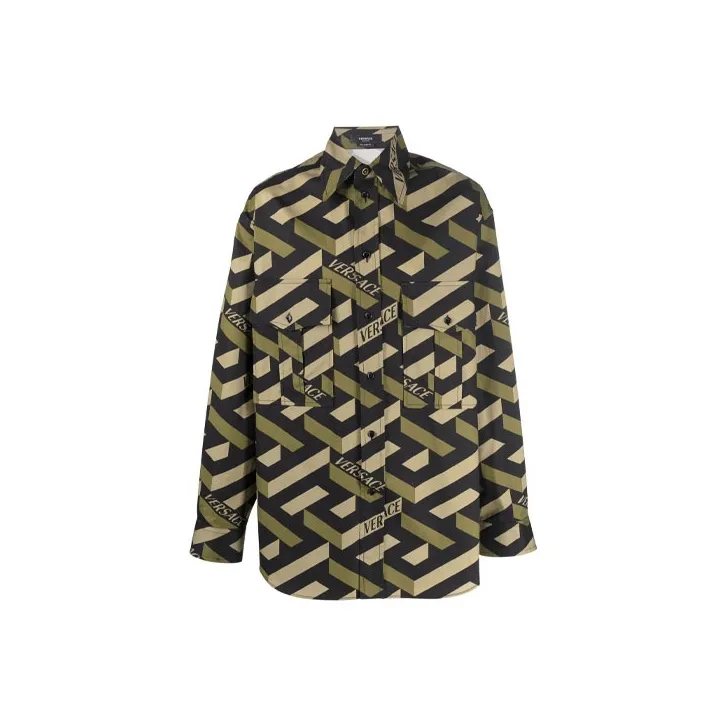 VERSACE Shirts Men Khaki-0