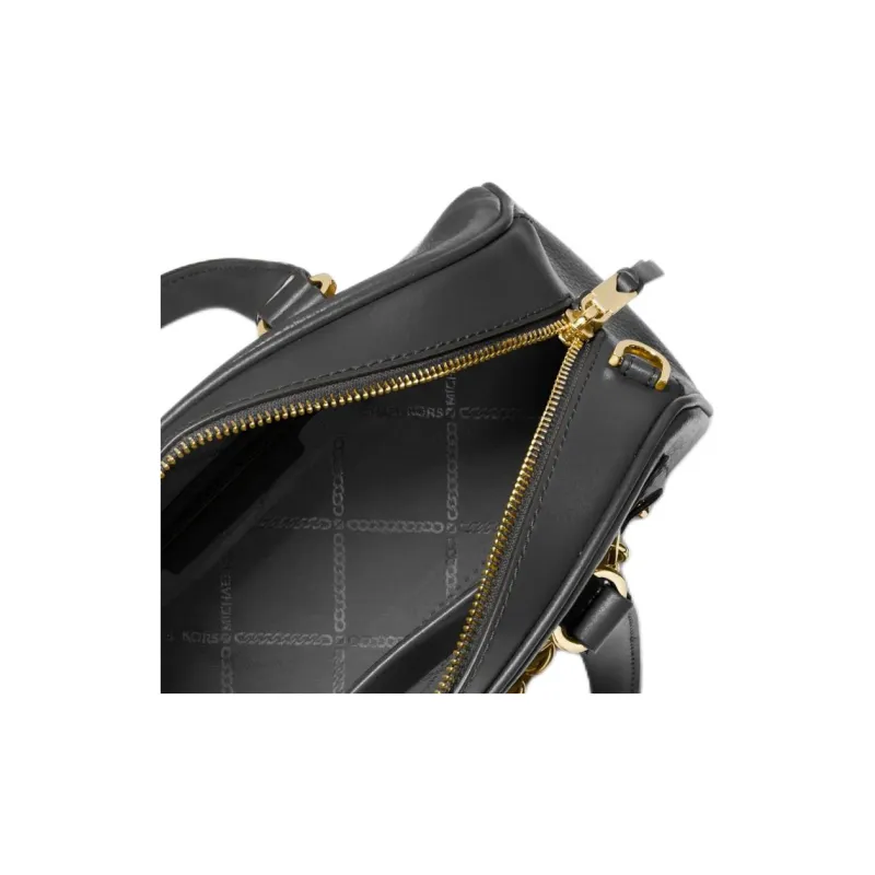 MICHAEL KORS Cow Leather Dome Bag, Shoulder Bag, Crossbody Bag, Handbag Trumpets Women's Black-4