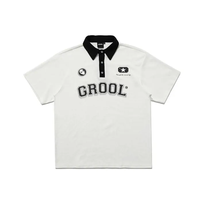 GROOL SS22 Polo Collar Fitted Straight Short-Sleeved Polo Shirt Unisex-5
