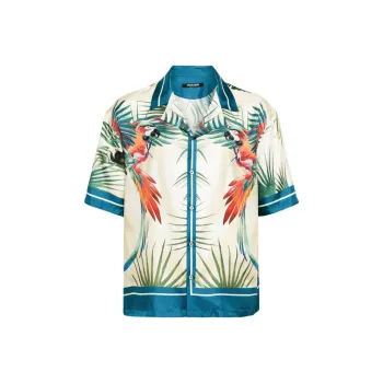 Roberto Cavalli Jungle print Silk Shirt