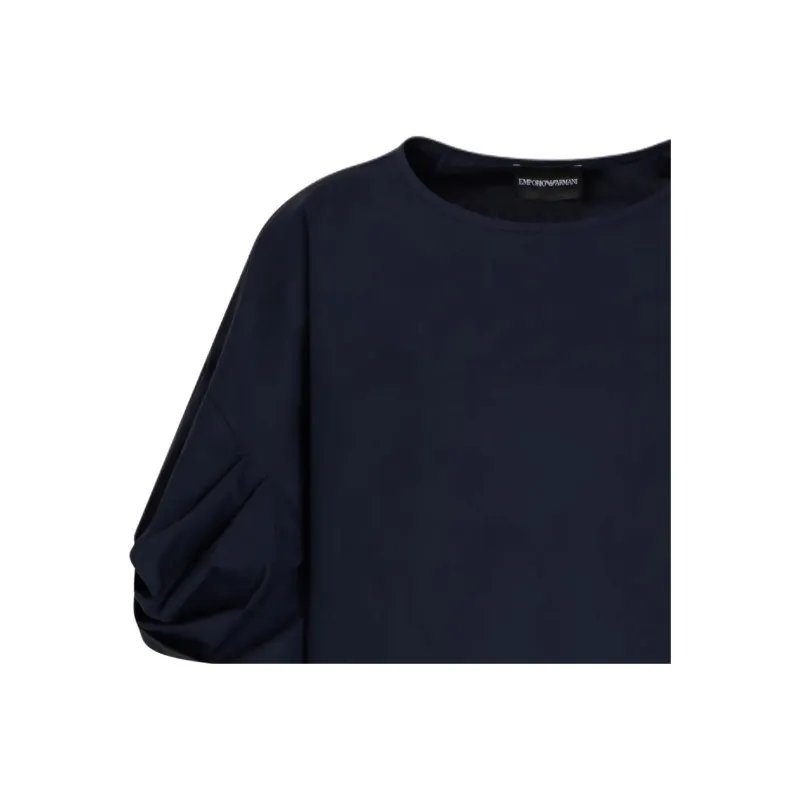 EMPORIO ARMANI Poplin Blouse With Twisted Sleeves-4