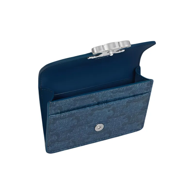 CELINE Triomphe Calfskin Card Holder Women's Blue-2