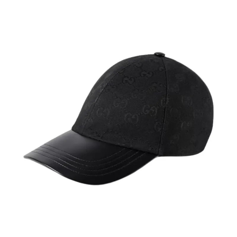 GUCCI Polyester, Cotton, Sheepskin, Viscose Baseball Caps Men's Black-0