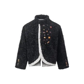 YAOJIUJIUQI Velvet feel Coat Unisex Black
