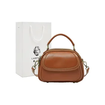 Old Man's Head Top Grain Cow Leather Handbag Women's Multicolor