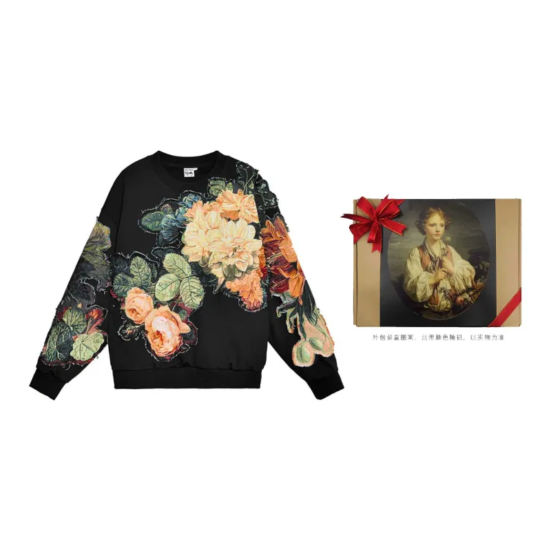 VALLEYOUTH Sweatshirt Unisex Floral Black-2